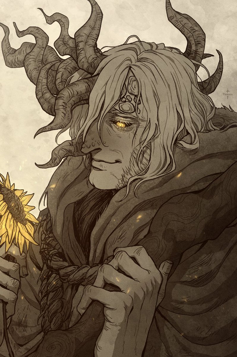 Damien_V_Grimm's tweet photo. Beautiful flower and a beautiful man 🥺🌻💛

Also, I finally reached 3K+ followers! Thank you all for being here!! 😭🙏💖✨✨

#ELdenring #fanart https://t.co/aRppc7vlyz