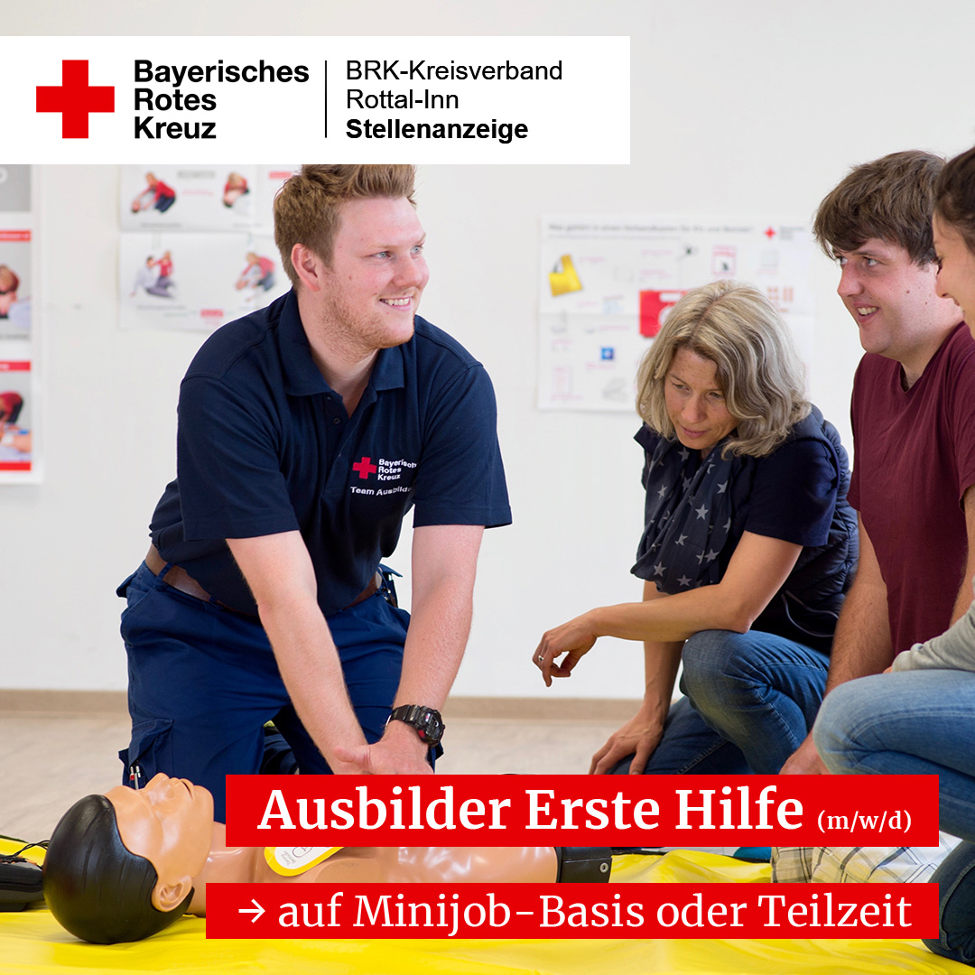 BrkRottal's tweet photo. Erste Hilfe rettet Leben! Das @BrkRottal sucht #Ausbilder für die Erste Hilfe. Als #Minijob oder #Teilzeit. Arbeit mit Zukunft, Arbeit beim #BRK. Bei Interesse: Bitte kontaktiert uns! https://t.co/NyNKRc9Hbf