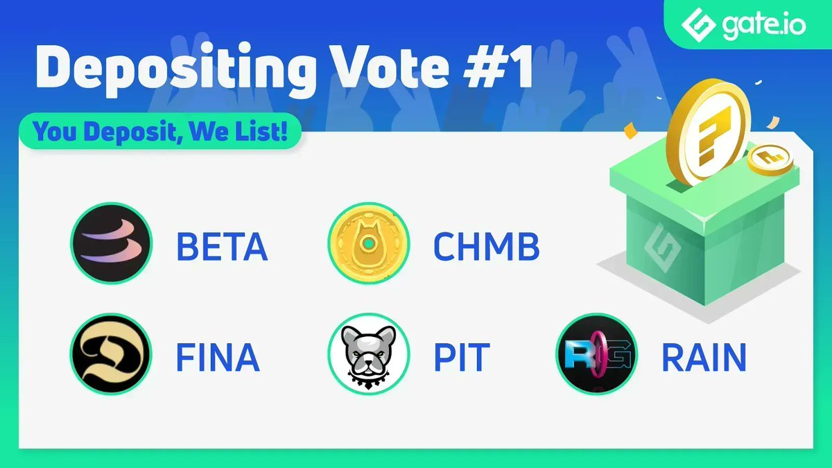 Gate.io (@gate_io) on Twitter photo 🔥Get Ready For The #Gateio 1st “Depositing Vote” Contest
$BETA: <a href="/beta_finance/">Beta Finance | v2: OMNI</a>
$CHMB: <a href="/ChumbiValley/">Chumbi Valley | $CHMB</a>
$FINA: <a href="/Defina_Official/">Defina</a>
$PIT: <a href="/BscPitbull/">Pitbull Token</a>
$RAIN: @RainmakerGaming
🙌Let’s Vote: gate.io/poll/votelist/…
🎁Share $3,000
Follow @gate_io
RT & Like
Details: gate.io/article/26424?… 🔥Get Ready For The #Gateio 1st “Depositing Vote” Contest
$BETA: <a href="/beta_finance/">Beta Finance | v2: OMNI</a>
$CHMB: <a href="/ChumbiValley/">Chumbi Valley | $CHMB</a>
$FINA: <a href="/Defina_Official/">Defina</a>
$PIT: <a href="/BscPitbull/">Pitbull Token</a>
$RAIN: @RainmakerGaming
🙌Let’s Vote: gate.io/poll/votelist/…
🎁Share $3,000
Follow @gate_io
RT & Like
Details: gate.io/article/26424?…