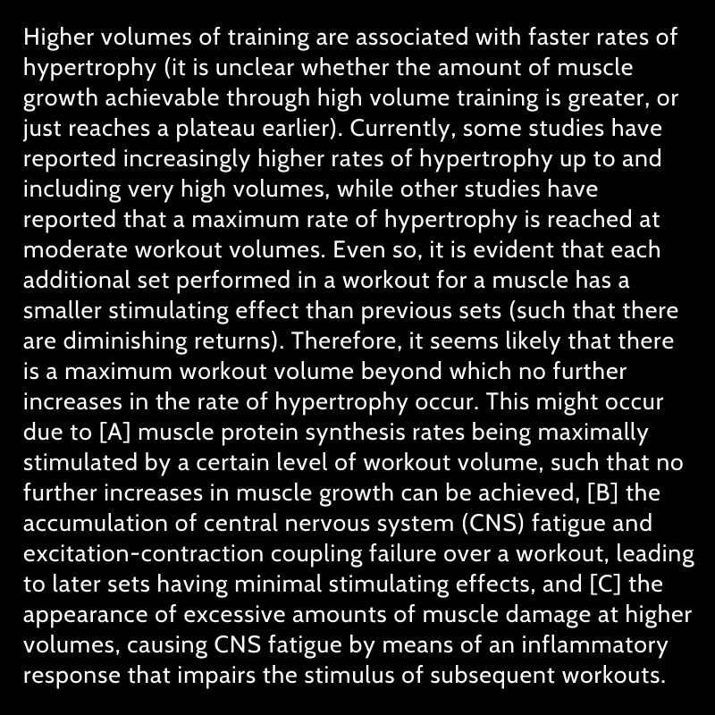 The optimal amount of training volume for hypertrophy is currently very contentious, with extremely opposing views being supportable by the existing literature.  

What can we conclude?

Read more in my most recent Patreon article: patreon.com/SandCResearch
