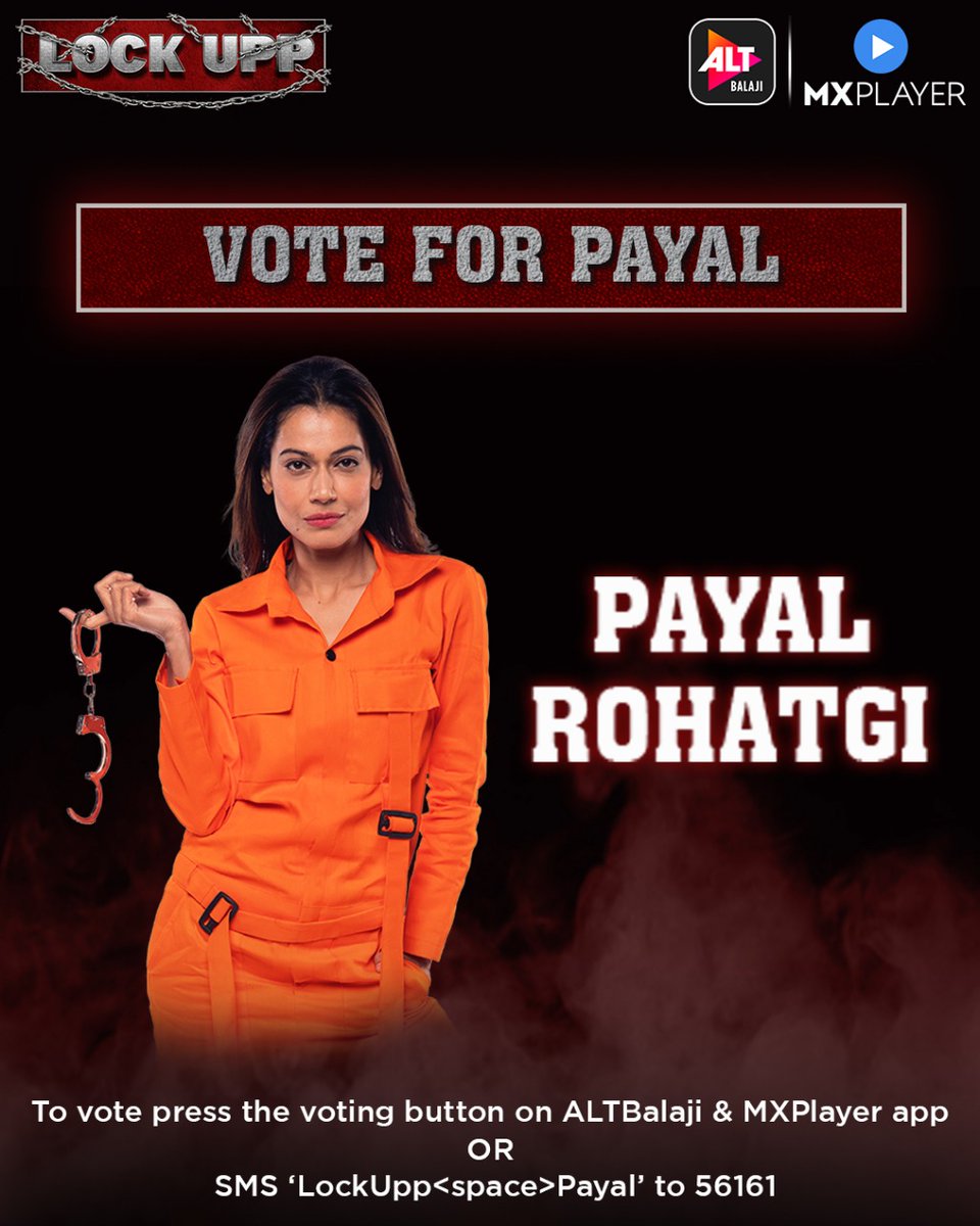 BoxerRani's tweet photo. लॉक-अप:शो की कंटेस्टेंट पायल रोहतगी को सपोर्ट और वोट कीजिए दोस्तों
#lockuppwithpayal
@Sangram_Sanjeet @LockuppGame
@Sangram_Sanjeet
@payalrohtagifc
#PayalRohatgi https://t.co/beEnlCUZgE