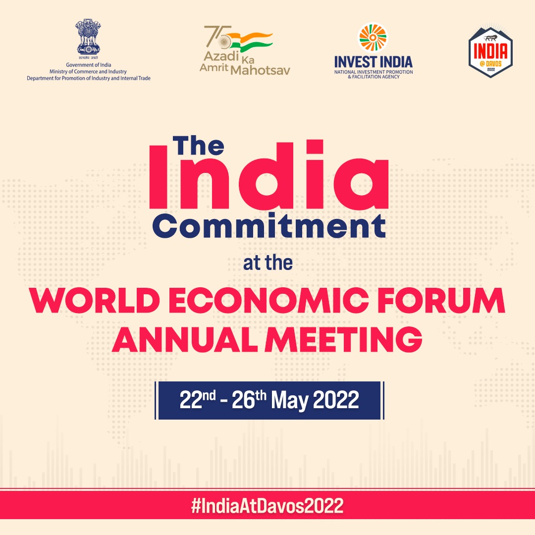 Stay tuned for updates from the #WEF22 Annual Meeting in #Davos - highlighting the #NewIndia Opportunity in manufacturing, technology, energy, infrastructure &amp; digitalisation!

#IndiaAtDavos2022 #IndiaAt75 #NewIndia #InvestIndia <a href="/Davos/">World Economic Forum</a>