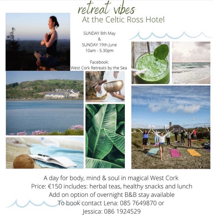 kennedy_jessie's tweet photo. So looking forward to our retreat day this Sunday May 8th @CelticRossHotel ..there are a couple of spaces still available,itโs not too late to book your place with us for a day full of #yoga #meditation #breathwork,delicious food, #creativejournalling #music & dance by the ocean https://t.co/GExgHFdnjA