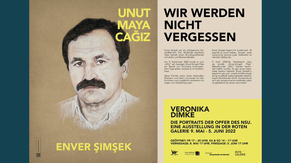 Menschen mitten im Leben, dargestellt in Würde:  In der Ausstellung "UNUTMAYACAIZ - Wir werden nicht vergessen" sind vom 09. Mai bis 05. Juni Porträtbilder der Mordopfer des NSU einmalig in Nürnberg zu sehen. (1/6)