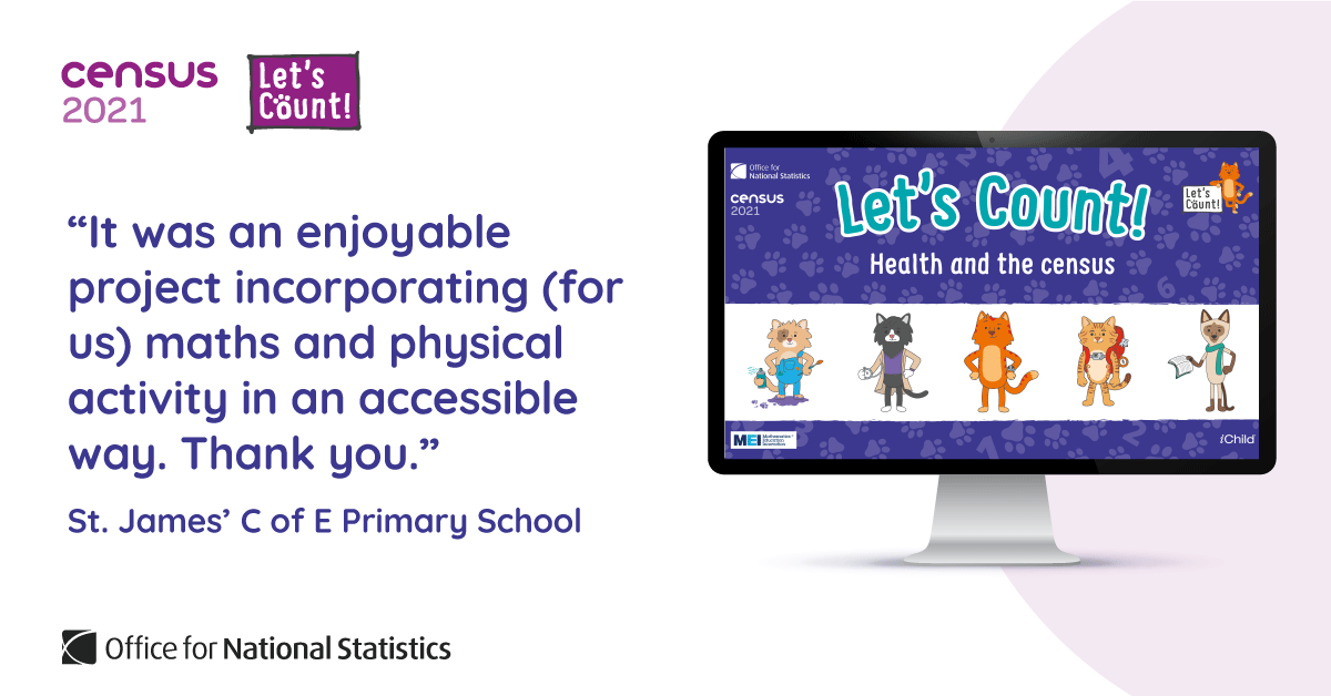 Census2021's tweet image. Our #LetsCount school’s programme can be used for both the Welsh and English curriculum.

If you teach Early Years Foundation Stage or Key Stages 1 and 2, our free award-winning resources can help you.

Register today
ow.ly/q9uH50IXX87