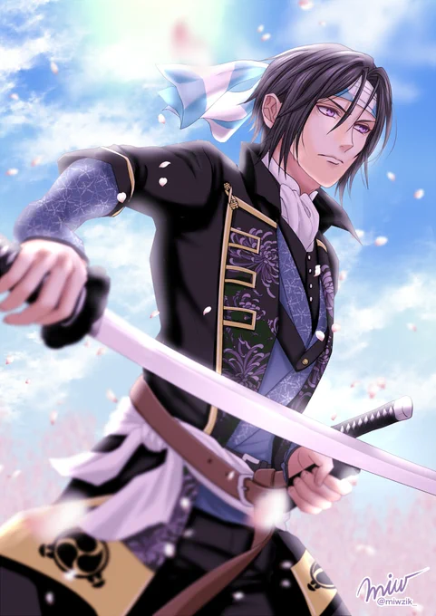 #薄桜鬼土方歳三生誕祭 
#土方歳三生誕祭2022
土方さんお誕生日おめでとうございます
今更だけど正月の再放送で、近藤さんの羽織を鉢巻にするのウッときた 