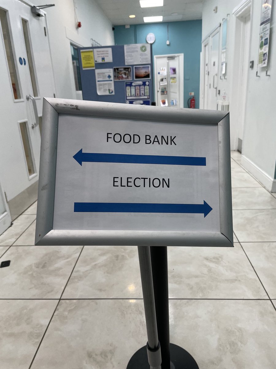 Sign at a Camden polling station this morning.