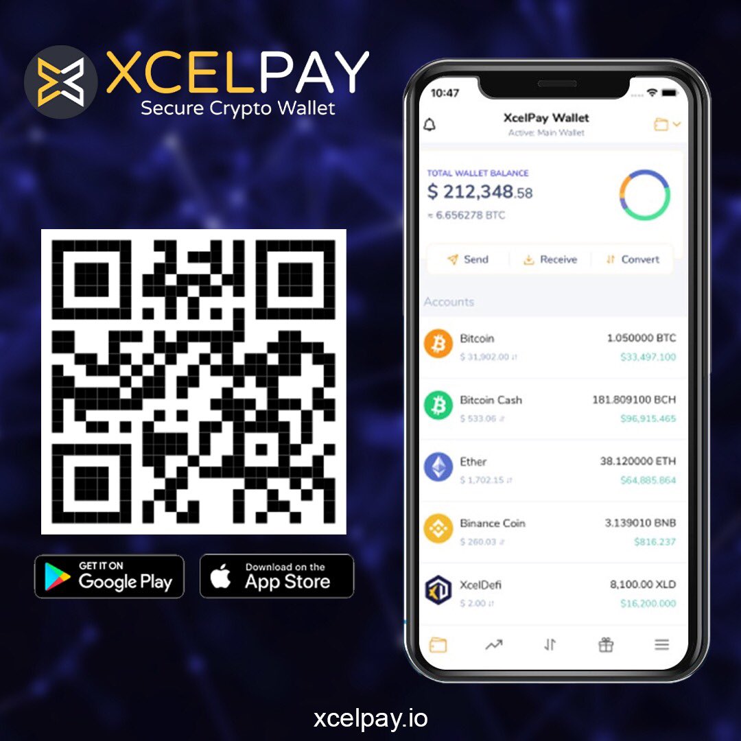 XcelPayWallet's tweet photo. The blockchain-powered decentralized crypto wallet XcelPay Wallet, with 280k+ user base, helps to safeguard your digital assets.

☀️✨Learn more 👉 https://t.co/TrJKiMJWPb

🔥 Download the XcelPay Wallet mobile app NOW!
👉 https://t.co/bGCWJNjCuY

#xcelpay #cryptowallet #DeFi https://t.co/YT6LkyEd1y