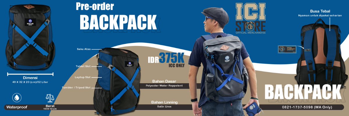 ICI_Cilacap's tweet photo. # Official Merchandise ICI Store #
Pre-Order BACKPACK
(Khusus ICC 21/22)
Price: 375k (belum ongkir)
Pemesanan 05 Mei 2022 - 05 Juni 2022
Produksi 3 - 5 Minggu
Info:
Arsend 0857 9171 9503
#interclubindonesia
#icistore
#interistiindonesia
#FORZAINTER
#stoppiracyinterkit https://t.co/Q37gFygA8C