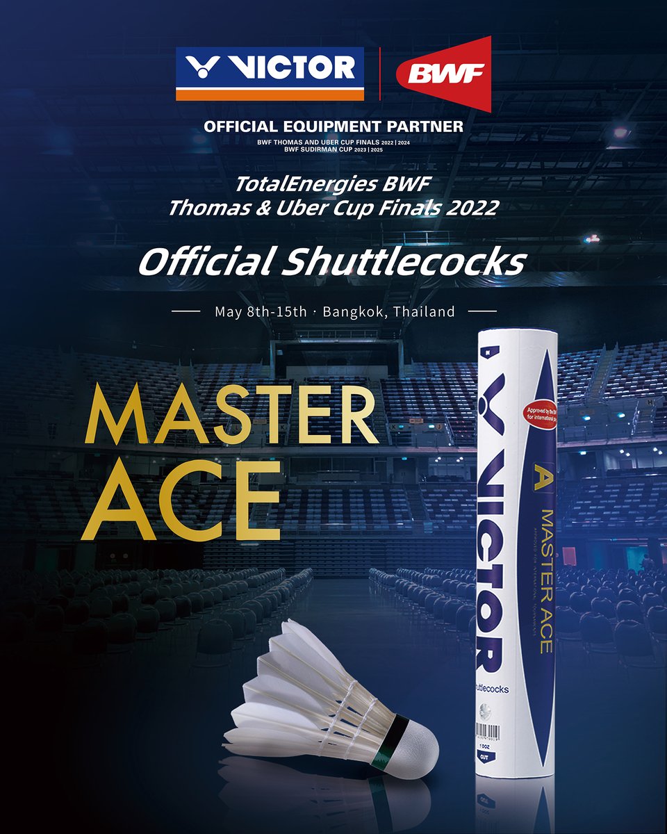 victor_japan's tweet photo. VICTOR #MASTERACE ご紹介-トマス杯&ユーバー杯2022 #使用球🏸
#特級水鳥羽根 で作られて、#国際大会 で使用された世界バドミントン連盟(BWF)認定球です。
-
🏸MASTER ACE https://t.co/PaymWBN9A9
@bwfmedia
#ビクター
#トマス杯 #ユーバー杯 https://t.co/1sqkuEism7