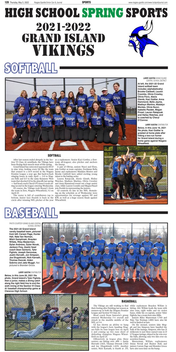 Greater Niagara Sports (@gnn_sports_) on Twitter photo You want 'em, you got 'em.
Our <a href="/GrandIslandCSD/">Grand Island CSD</a> spring sports pages, as found in today's <a href="/NiagaraGazette/">Matt Winterhalter</a> and @LockportJournal:
(CC <a href="/GI_Lacrosse/">Grand Island Boys Lacrosse</a> <a href="/gi_baseball/">Grand Island Varsity Baseball</a> <a href="/GITeachers/">Grand Island Viking Pride</a> <a href="/BrianSGraham/">BrianSGraham, Ed.D.</a>) You want 'em, you got 'em.
Our <a href="/GrandIslandCSD/">Grand Island CSD</a> spring sports pages, as found in today's <a href="/NiagaraGazette/">Matt Winterhalter</a> and @LockportJournal:
(CC <a href="/GI_Lacrosse/">Grand Island Boys Lacrosse</a> <a href="/gi_baseball/">Grand Island Varsity Baseball</a> <a href="/GITeachers/">Grand Island Viking Pride</a> <a href="/BrianSGraham/">BrianSGraham, Ed.D.</a>)