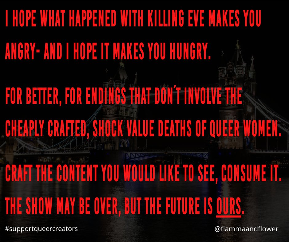 fiammaandflower's tweet photo. After everything with #killingeve, I had more feelings than the limit could hold. We're tired of frequently being tossed aside like garbage for the sake of "shocking" twists.

If you're an LGBT+ creator reading this- it's a sign to finish your WIP. #wlw #mlm #supportqueercreators https://t.co/kewDoXqUFB