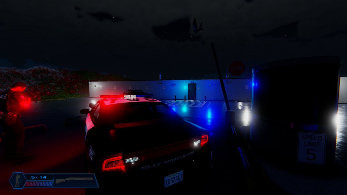 109Below's tweet image. Night calls can be uniquely illuminating. Working on wrapping up some level design choices for #Code3 initial levels before #steam #earlyaccess launch on June 16th! #police #indiegame #indiedev