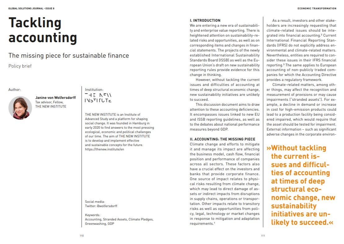 glob_solutions's tweet photo. The new era of #sustainability and #enterprise value #reporting is unlikely to succeed, without tackling the current issues of #accounting at times of structural economic changes, – argues @wolfersdorff, @TheNewInstitute in the new #GSJournal: https://t.co/QZlVHT6HNz https://t.co/5awd1MvLii