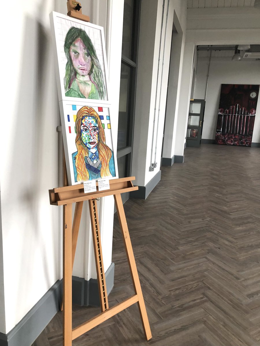 MaidaValeArt's tweet photo. #MaidaValeSchool #MaidaValeArt #MaidaValeFacilities A small exhibition of #Art produced by year 7-10 pupils in the dance studio.  #ModrocMasks #AbstractPaintings #Polyprints #GridPortraits. MVS is a creative school with fantastic facilities and opportunities. https://t.co/WxAXU52H0m