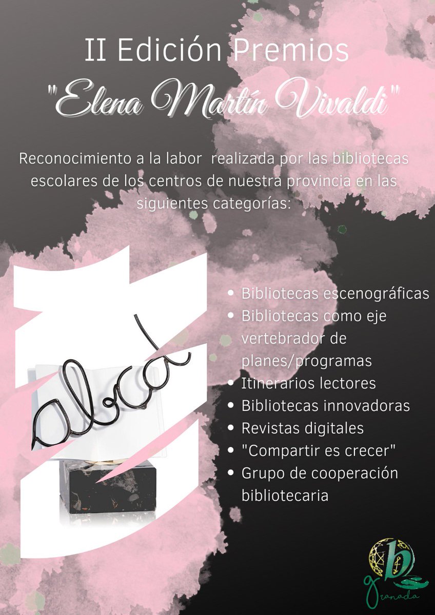II Edición premios “Elena Martin Vivaldi” Rellena el formulario para participar:
drive.google.com/file/d/1u0m9Y9…
Hasta el 27 de mayo 
<a href="/EducaAnd/">Consejería Desarrollo Educativo y FP</a>Innova <a href="/LibroAbierto_BE/">Libro Abierto</a> <a href="/cepguadix/">CEP de Guadix</a> <a href="/cepbaza/">CEP de Baza</a> <a href="/cepdegranada/">CEP de Granada</a> <a href="/cepdemotril/">CEP de Motril</a> <a href="/JuntaGranada/">Junta Granada</a> @EducaAnd <a href="/paquigargar/">Paqui García</a> <a href="/carmenpolomuoz/">carmen polo muñoz</a> <a href="/jamugonz/">JAVIER</a> <a href="/AMCerezo/">Antonio M. Cerezo</a>