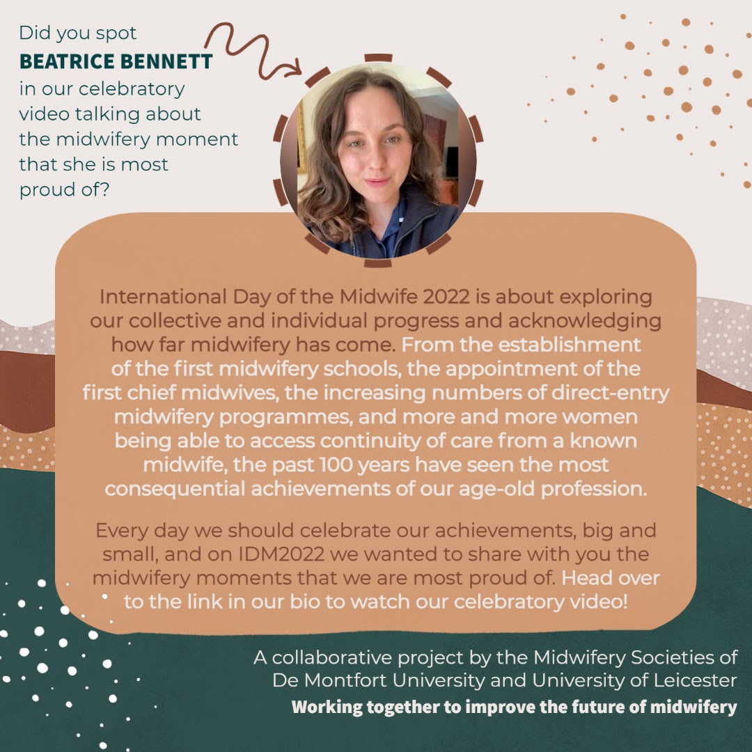 Did you spot <a href="/midwifebea/">Bea 🐝 she/her</a> in our #IDM2022 celebratory video, talking about the midwifery moment that she is most proud of? Click the link in our bio to watch the full video! 💛 #VIDofM