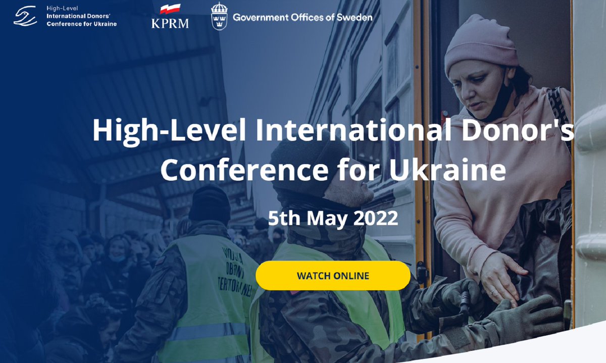 UNDPUkraine's tweet image. The @UN estimates that +12 million people in #Ukraine are in urgent need of humanitarian aid.

Follow live the Int. Donors’ Conference for Ukraine co-hosted by Poland &amp;amp; Sweden in partnership w/Presidents of the European Council &amp;amp; the European Commission: bit.ly/3wo2Sfx