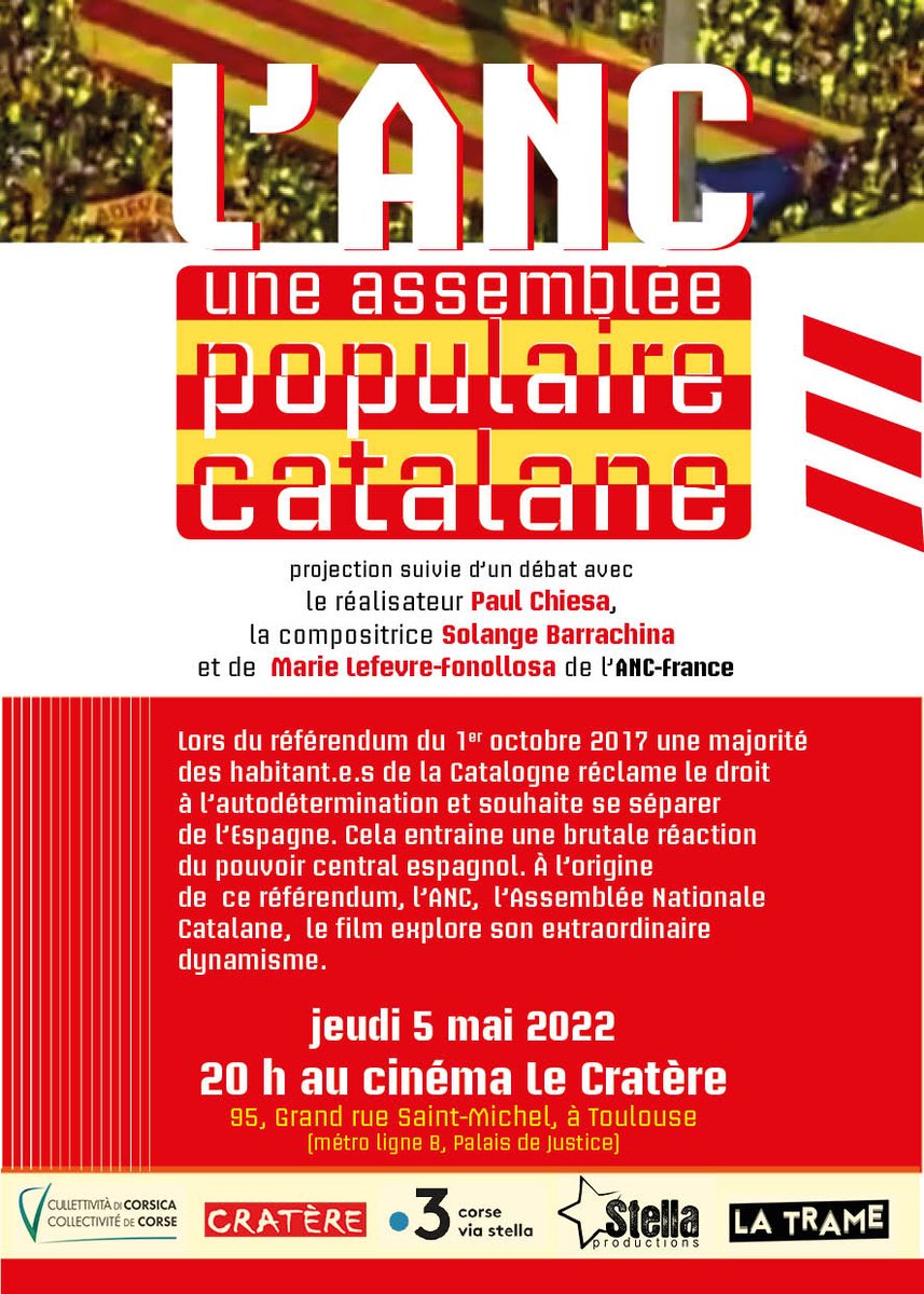 🗓️Aujourd'hui chez Canal Sud Radio:
Paul Chiesa, le réalisateur du film "l'#ANC Une #assemblée #citoyenne #Catalane", entre midi et 14h.
📽️🎞️Le film sera projeté ce soir au cinéma d'Art et Essai, le Cratère. 
📻canalsud.net/nous-ecouter-20
@amisdiplotlse <a href="/EELVToulouse/">EELV Toulouse</a> <a href="/Sebastien_Nadot/">NADOT</a>