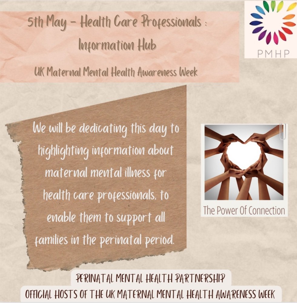 Welcome to Day 4 of the UK Maternal Mental Health Awareness Week! The theme today is 'Health Care Professionals- Information Hub.' #maternalmhmatters #StrongerTogether #thepowerofconnection #maternalmentalhealthawarenessweek #healthcareprofessionals