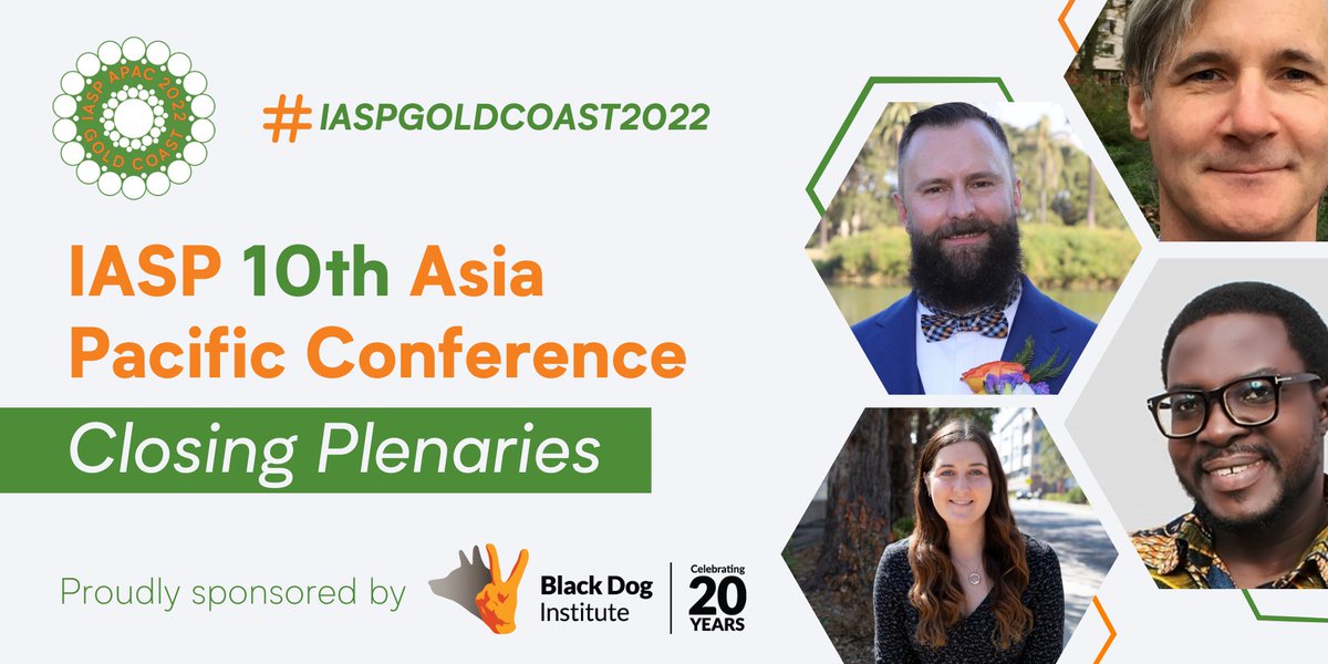 International Association for Suicide Prevention (@iaspinfo) on Twitter photo The closing plenaries are about to conclude the final day of #IASPGOLDCOAST2022. This collaborative conversation will feature a range of perspectives as a vibrant holistic finale. With thanks to <a href="/blackdoginst/">Black Dog Institute</a> The closing plenaries are about to conclude the final day of #IASPGOLDCOAST2022. This collaborative conversation will feature a range of perspectives as a vibrant holistic finale. With thanks to <a href="/blackdoginst/">Black Dog Institute</a>