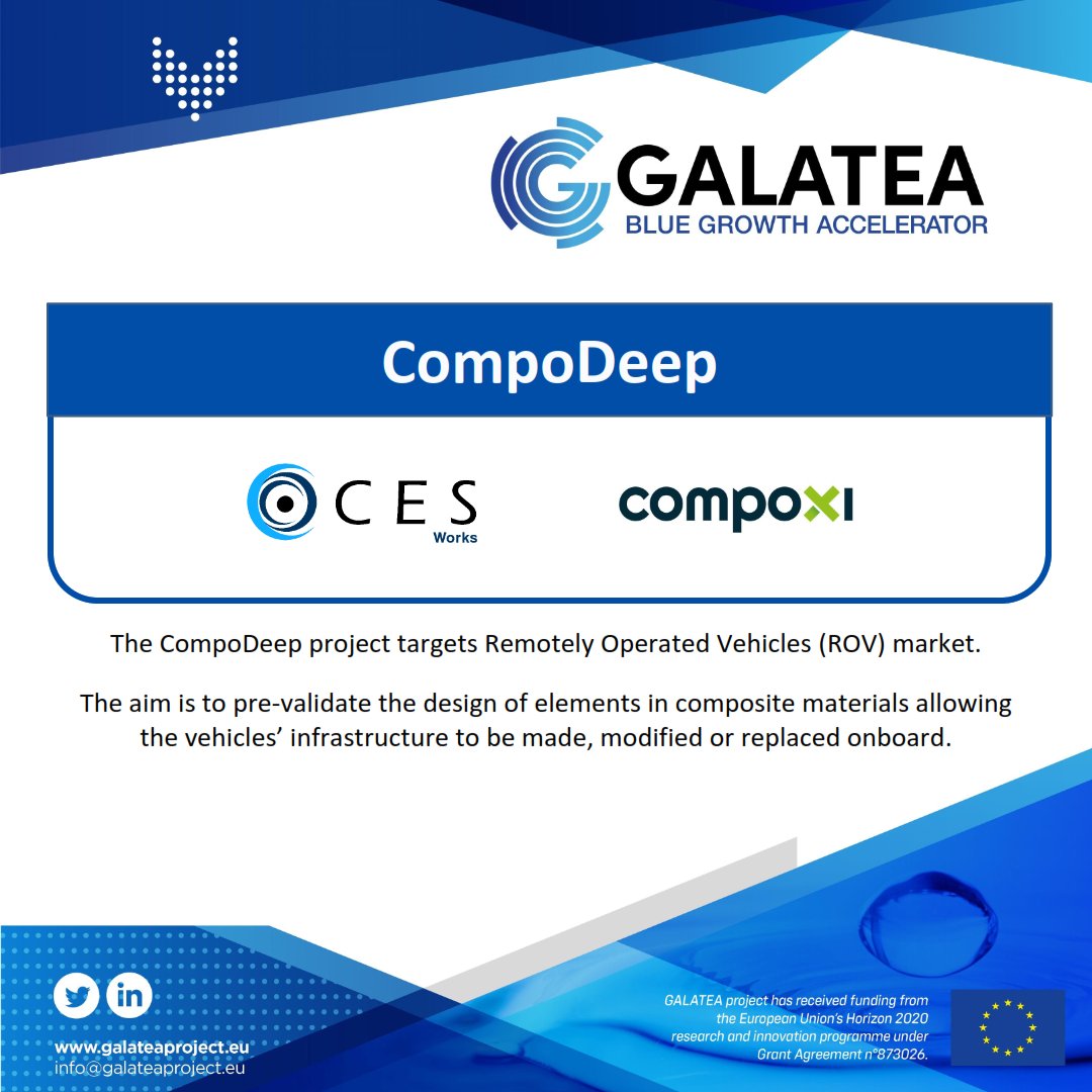 galatea_project's tweet photo. Discover CompoDeep, a @galatea_project granted under the 2nd Open Call for Vouchers! 

#CESWorks 🇫🇷 and #Compoxi 🇪🇸 will work for 12 months focused on the #ROV market.

Find out more about this project 👇
https://t.co/i81tbMc2ep

@EU_Growth  @EU_EISMEA  @Clusters_EU https://t.co/tRQH7vlkMG