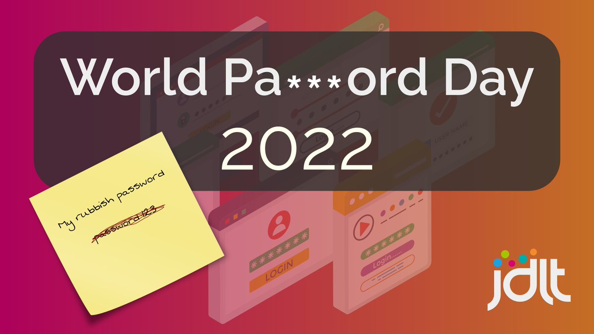 jdlt_tech's tweet photo. Do you use a password?
Or, are you responsible for IT in your org?

🔑 It’s World Password Day! 🔑

Here's everything you need to know about Password Security in 2022.  👀

https://t.co/or6hRmYjiI

#worldpasswordday #cybersecurity #cybersec #passwords https://t.co/Stwb40TQfl