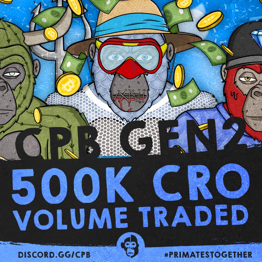 PrimateBusiness's tweet photo. GM #crofam 

I feel like every day becomes a new record, every day we push the limits to become one of the must-have projects of #cronos🏆

🔸Floor price CGB: 800 CRO
🔸Active listing: less than 200
🔸Sales volume: over 500k

Nothing to add...

#Primatestogether 🤝 https://t.co/jhuxp4zRWd