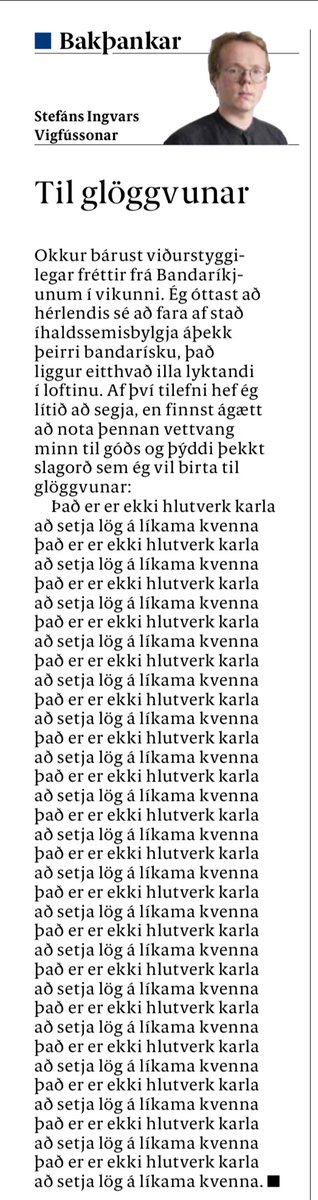 Tuttugustu og fjórðu bakþankar mínir fyrir fréttablaðið