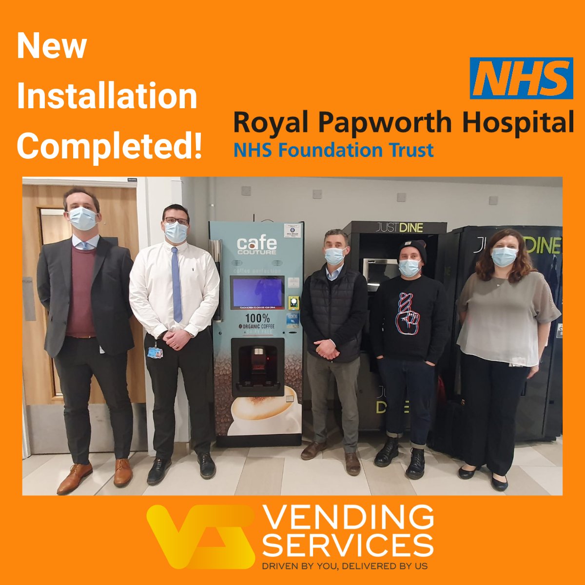 The Royal Papworth Hospital in Cambridge is the first hospital to install one of our #DairyFree #Organic vending tabletop and free-standing machines from Westomatic - bit.ly/3giSaPE.  #vendingmachines #vending #coffeemachines #dairyfree #NHS