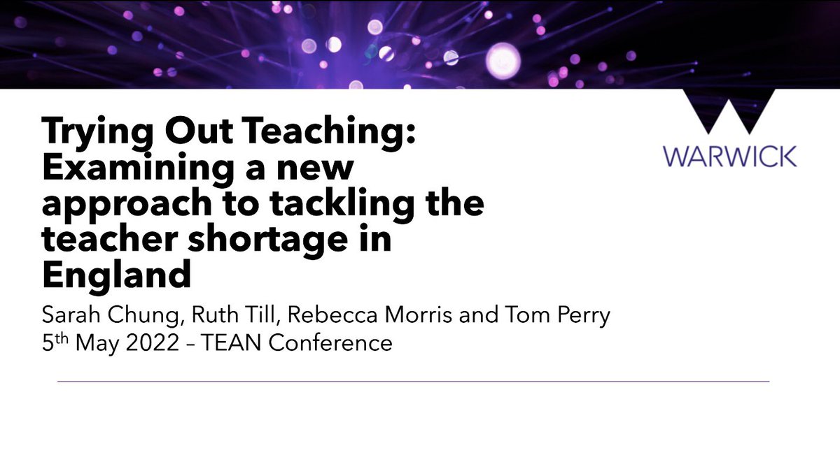 We are looking forward to joining the TEAN conference and sharing our initial findings.
