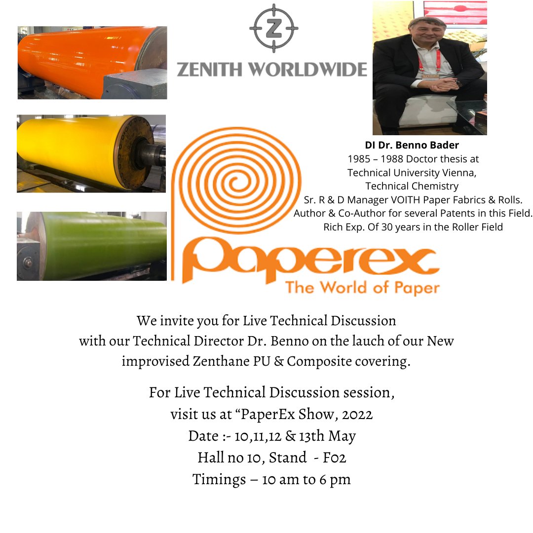 ZENITHROLLERS's tweet photo. Five days left for the PaperEx Event!
.
.
.
.
#paperex #event #papermill #exhibition #invitation #zenithworldwide #pulpandpaper #worldofpaper #greaternoida #indiaexpo #delhincr #indianbusiness #twitterhub #twitter https://t.co/0h8qWNehAj