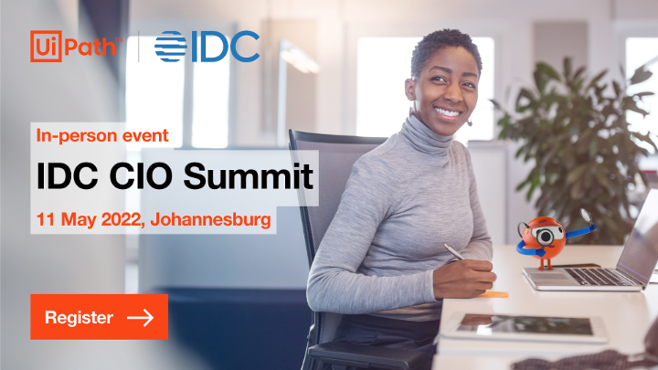 MsCatalinaCoca's tweet photo. Wondering what our robots have been up to lately? Our experts welcome you to our @UiPath booth at the @IDC South Africa CIO Summit to share their #automation stories with you. Register for the in-person event and see you on 11 May, in Johannesburg.

https://t.co/A0tI2XLydd https://t.co/HftknVHe2w