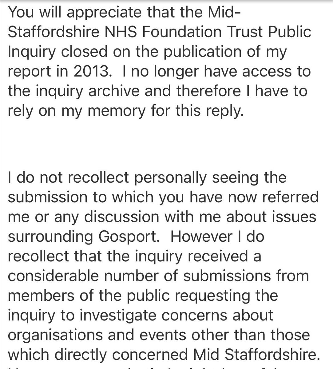 @NHSwhistleblowr @CQCProf @JamesTitcombe @hergehound5 @DerekRKENT @jackhawkski @peter__duffy @Patriciammills @KarenRai0712 @AndrewWardley @WhistleUK @mattdiscombe @NatGuardianFTSU #Memoryloss I made them all aware of #VictimsOfGosport #Whistleblower when #Midstaff public inquiry was announced which we had & have been denied,how could it possibly slip their memory it’s a nation scandal now the largest police investigation undertaken in the UK number 5?