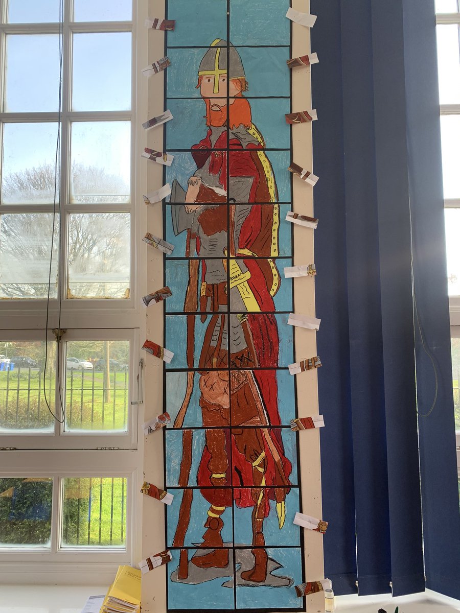 MissE_HCPS's tweet photo. Our incredible Viking warrior! @HuttonCran #classart #teamwork https://t.co/STFPBdrXK2