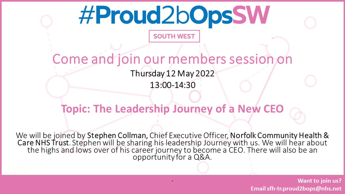 P2bOps_SW's tweet photo. Join our SW regional members session next week where we will be discussing the Leadership Journey of a new CEO. We will be joined by @collman_stephen, CEO at @NCHC_NHS, who will be sharing his career journey with us and answering members questions. https://t.co/20Vo5rDian