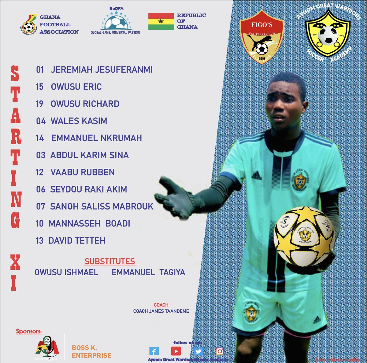 GreatWarriorsA's tweet photo. Our WARRIORS for the job⚔⚒
#AGWSA
#SOCCER_WARRIORS ⚔️⚽️
#WARRIORSMEDIA
#GYE_NYAME
#FORGING_FOR_SUCCESS🔥🔥 https://t.co/thC6er8Wah
