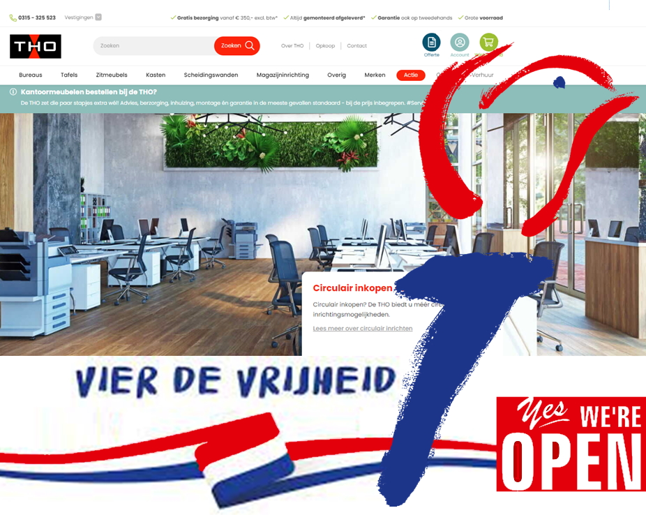 Bevrijdingsdag! De THO showrooms (zowel Huissen als Terborg) zijn geopend! #welkom

terborgse.nl