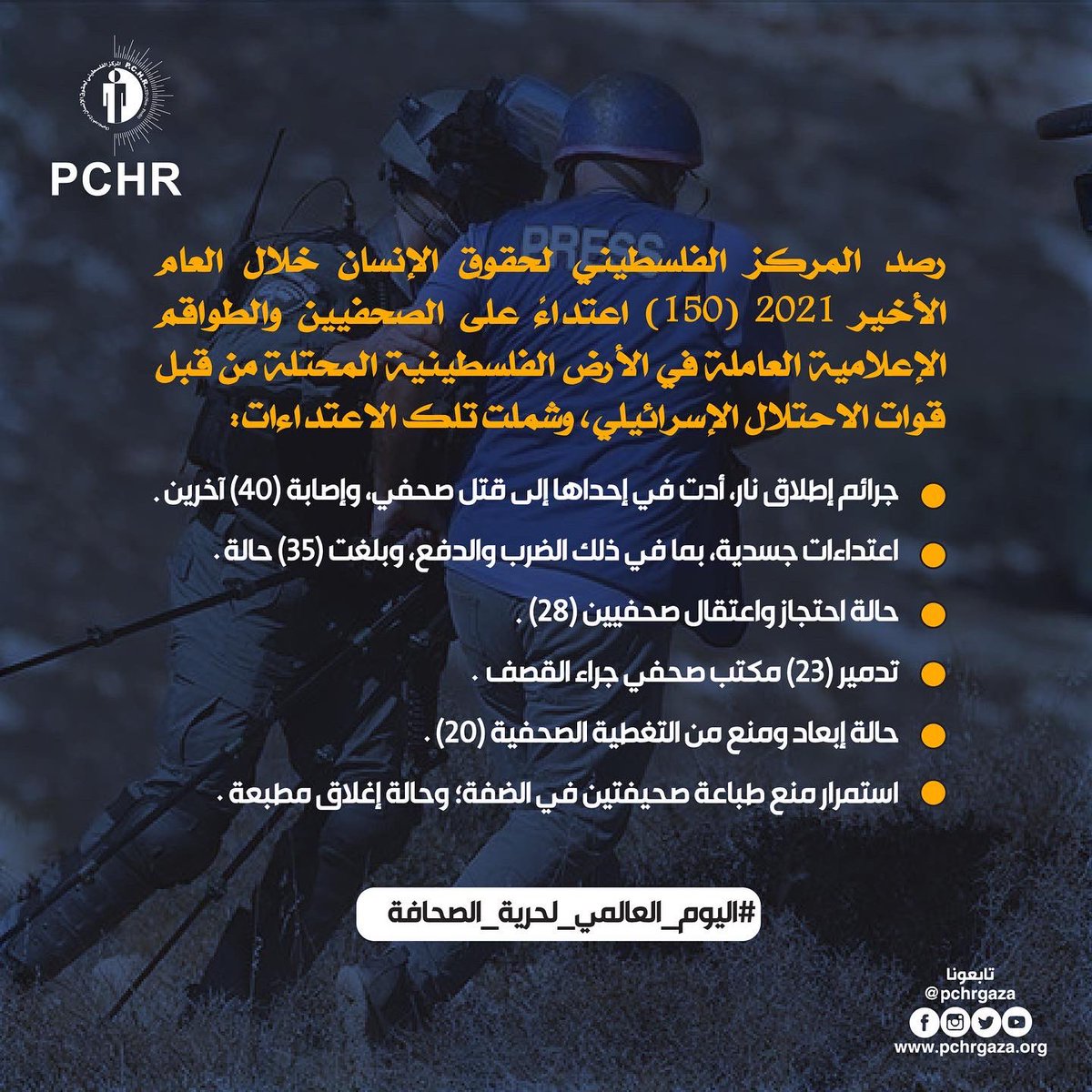 pchrgaza's tweet photo. #World_Press_Day
#اليوم_العالمي_لحرية_الصحافة
#غزة
#القدس https://t.co/nDWSTQWAFM