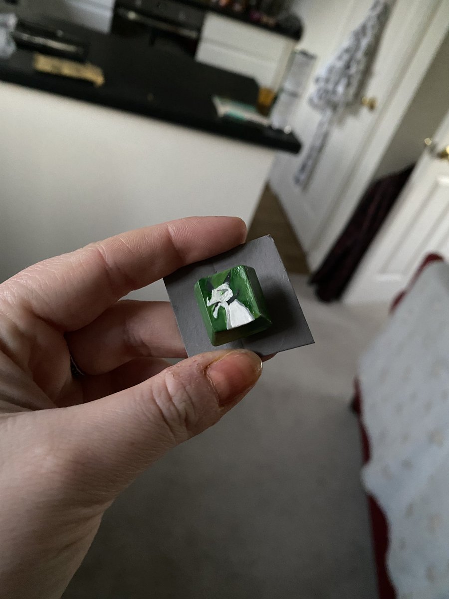 Morpeekaboo's tweet photo. Day no.5 of my painted keyboard. O is for Olm. I will post a photo soon of how the keyboard is actually looking. Only 110 keys to go! Keep your ideas coming! #osrs #keyboard #painting #olm #chambersofxeric #cox https://t.co/GxSy6YxtGI