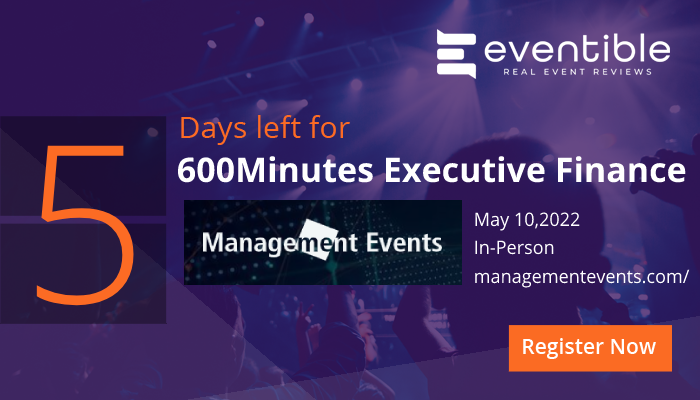 Eventible_'s tweet photo. #EventAlert 📣
5 days to go for 600Minutes Executive Finance!😄
Register at- https://t.co/c4X52CU5Y2
#b2bevents #Events #finance #managementevents #govirtualwithme #conference #eventprofs
@ManagementEv https://t.co/5Om29esY8d