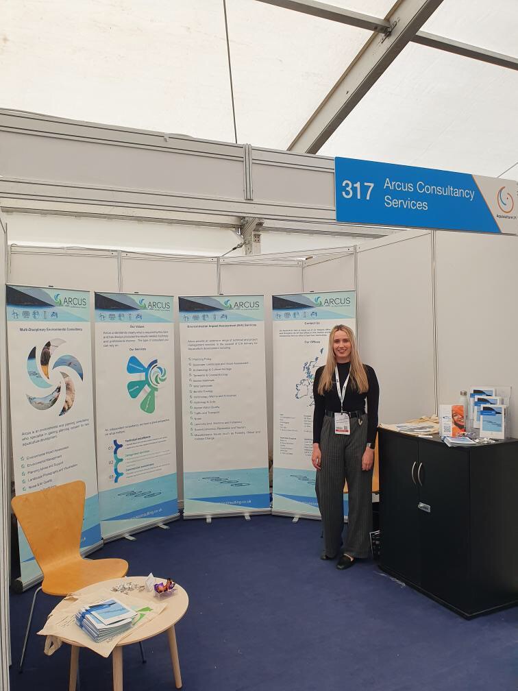 ArcusConsultant's tweet photo. It's the final day at @aquacultureuk!  We are up and running at stand 317, make sure you say hi before heading home! 

#aquaculture #environment #planning #ecology https://t.co/AoGvln6qwu