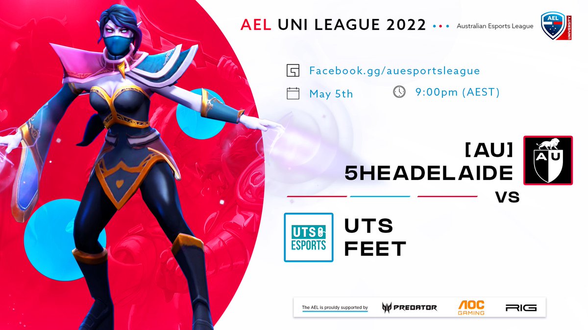 Australian Esports League (@auesportsleague) on Twitter photo π’WEEK 7 Dota 2 TONIGHT! π’
Season 1 of the 2022 AEL University League!
π΄ fb.gg/auesportsleague
π 9:00pm AEST
Tonight's match will feature <a href="/UniofAdelaide/">Uni of Adelaide</a> 5Headelaide vs <a href="/UTSEsports/">UTS Esports</a> FEET from Group B
Casting by <a href="/KadiusCasts/">Kadius</a> & <a href="/awanderingbard/">Tom Anderson</a>
#esports #dota2 #gaming π’WEEK 7 Dota 2 TONIGHT! π’
Season 1 of the 2022 AEL University League!
π΄ fb.gg/auesportsleague
π 9:00pm AEST
Tonight's match will feature <a href="/UniofAdelaide/">Uni of Adelaide</a> 5Headelaide vs <a href="/UTSEsports/">UTS Esports</a> FEET from Group B
Casting by <a href="/KadiusCasts/">Kadius</a> & <a href="/awanderingbard/">Tom Anderson</a>
#esports #dota2 #gaming
