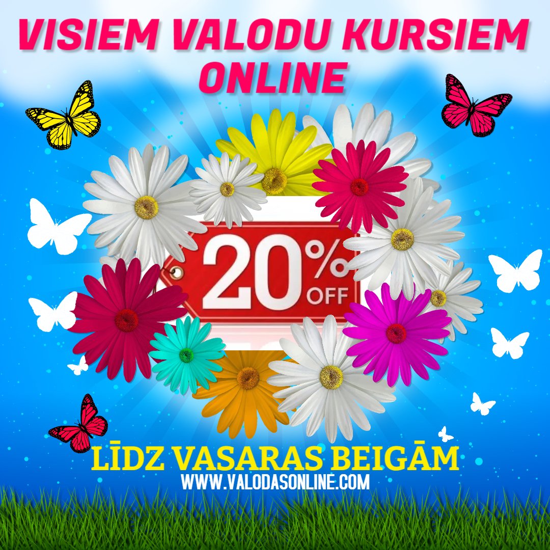 STUDY LINK (@studylinklv) on Twitter photo Svešvalodas nodarbības ONLINE.
❗️ATLAIDE -20% līdz vasaras beigām!
valodasonline.com
☎️T. 27818186,
📧lote@inbox.lv Svešvalodas nodarbības ONLINE.
❗️ATLAIDE -20% līdz vasaras beigām!
valodasonline.com
☎️T. 27818186,
📧lote@inbox.lv