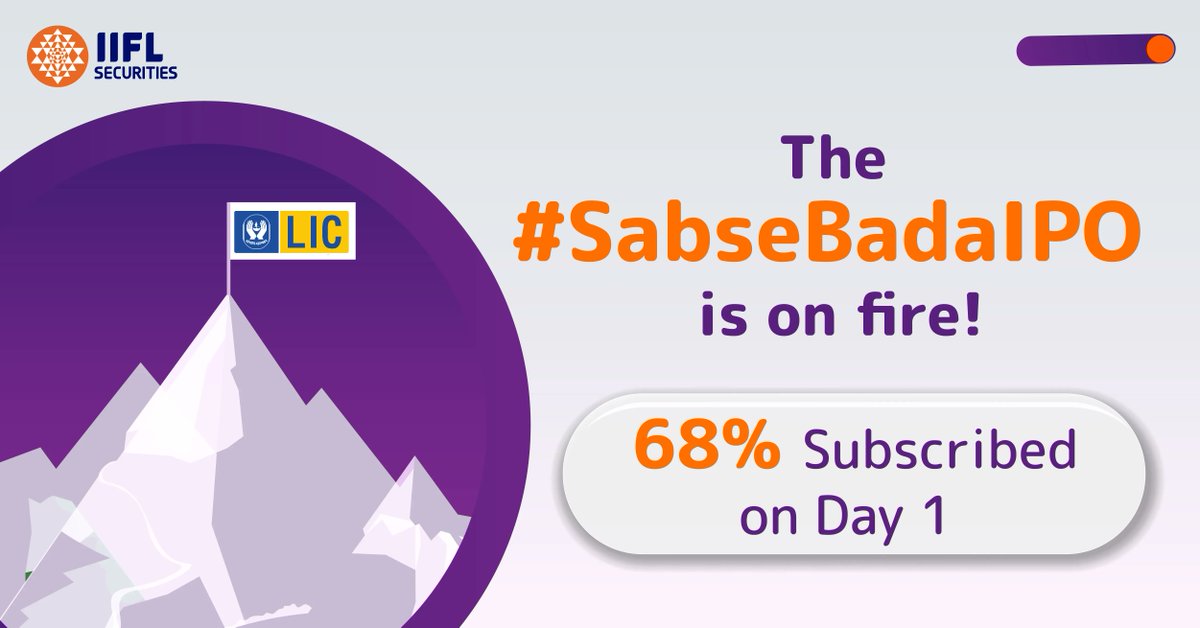 iiflcapital's tweet photo. Still reading news updates on the LIC IPO? What are you waiting for? Apply Now to the #SabseBadaIPO through IIFL Markets App! #IIFLSecurities

Apply Now: https://t.co/E84uDNnbVC
Open FREE Demat Account: https://t.co/vUGkVLRRLt
Download IIFL Markets App: https://t.co/Ef0v05OqQ3 https://t.co/YUouqJKlub
