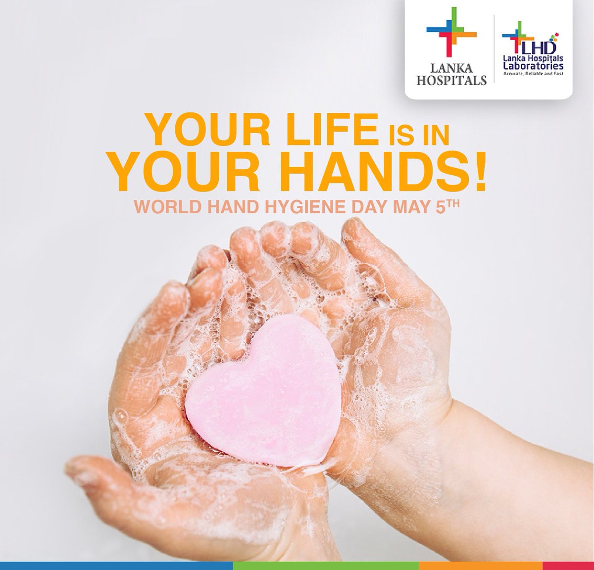 Lhospitals's tweet photo. Today is World Hand Hygiene Day! Help yourself and your loved ones stay safe and healthy by washing your hands often.
#LankaHospitals #LankaHospitalsDiagnostics #LHC #LHD #HandHygieneDay #Hygiene #KeepYourHandsClean #Health #Caring #Curing https://t.co/kOOmLQY6RR