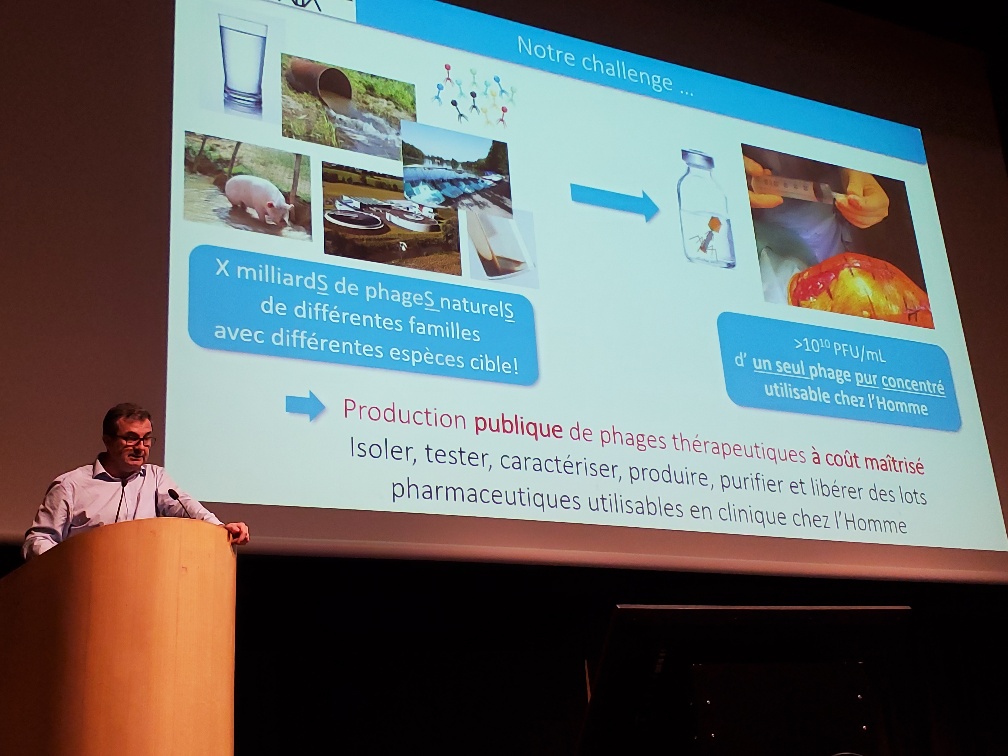 Présentation du projet PHAG-ONE par <a href="/Flaurent_LYON/">Frederic Laurent, PHAGEinLYON, PHAG-ONE</a> de l'équipe @StaPath_CIRI.  
Du lac du parc de la tête d'or à l'hôpital pour lutter contre l'antibiorésistance.