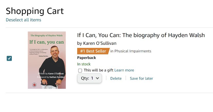 So grateful to everyone that has bought our book "If I can, you can" The biography of <a href="/haydenwalsh1990/">Hayden andrew walsh</a>  Special thanks to <a href="/ncb_cfc/">Nathan Buckley</a>  for providing the foreword , <a href="/FOXFOOTY/">Fox Footy</a> <a href="/ReadingsBooks/">Readings</a> #readingscarlton 
 <a href="/AesopsAttic/">Aesop's Attic</a> #cerebralpalsy