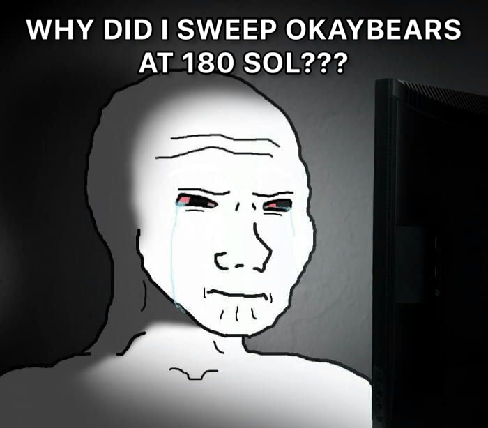 EsteNFT's tweet photo. Your favourite influencer:
"If Okaybears fails, solana fails"

Also your favourite influencer: https://t.co/SjedcJ2rqD