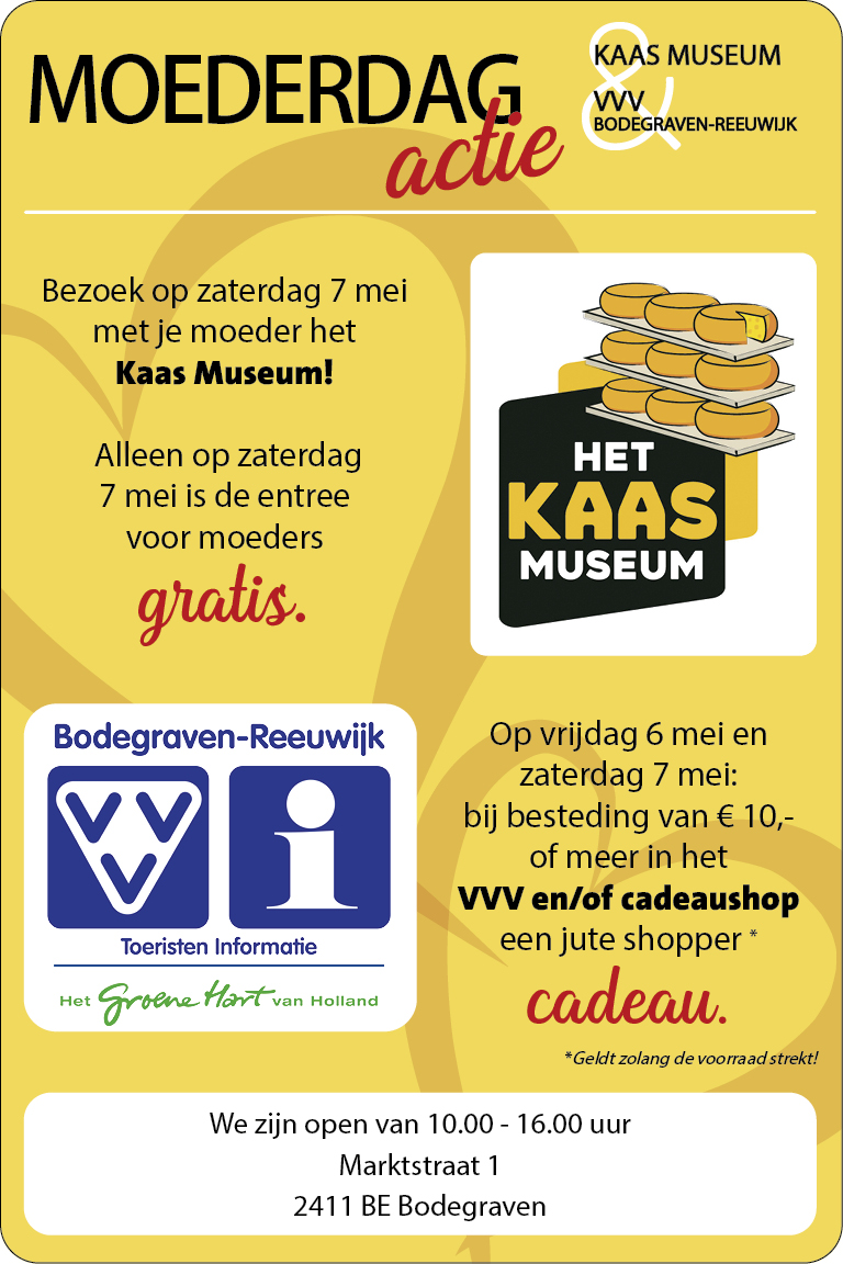 KaasmuseumB's tweet photo. Het Kaas Museum actie #Moederdag
#Bodegraven #hetkaasmuseum https://t.co/jeREHwwF0g
